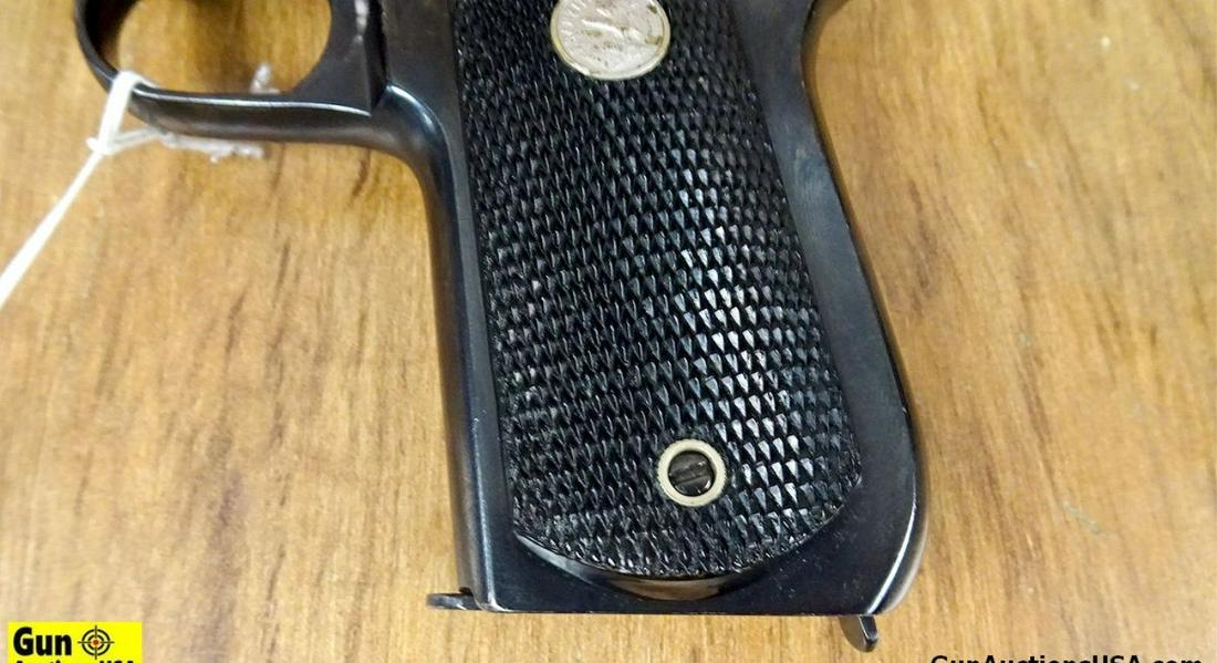 Colt 1903 .38 RIMLESS Semi Auto COLLECTOR'S Pistol. Very Good. 4.5" Barrel. Shootable Bore, Tight: Colt 1903 .38 RIMLESS Semi Auto COLLECTOR'S Pistol. Very Good. 4.5" Barrel. Shootable Bore, Tight Action Vintage 1919 Colt Automatic with Checkered Spur Hammer. Small Blade Front Sight, Rear Iron Sigh