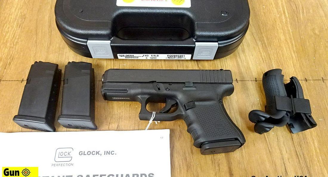 Glock G29 GEN4 10 MM Semi Auto 10MM Pistol. NEW in Box. 3.75" Barrel. Mid Size 10MM with White Dot: Glock G29 GEN4 10 MM Semi Auto 10MM Pistol. NEW in Box. 3.75" Barrel. Mid Size 10MM with White Dot Front Sight, U Notch Rear Sight, Dual Spring Guide Rod, Light Rail, Textured Grip with Finger Grooves