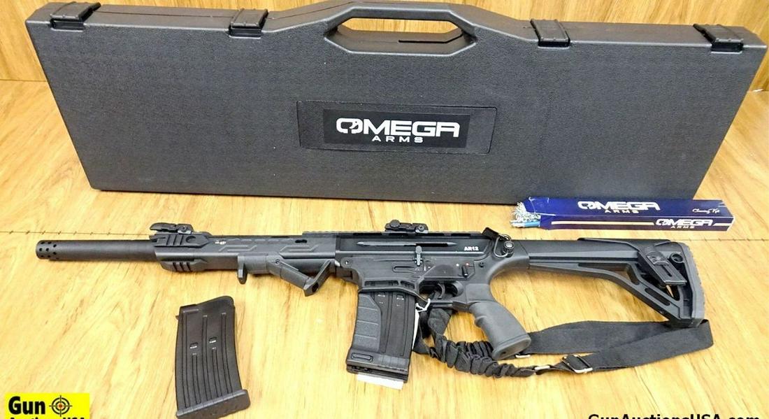 OMEGA AR12 12 ga. Semi Auto Shotgun. Excellent Condition. 18.5" Barrel. Shiny Bore, Tight Action: OMEGA AR12 12 ga. Semi Auto Shotgun. Excellent Condition. 18.5" Barrel. Shiny Bore, Tight Action Features Front and Rear Flip up Sights, 10" Picatinny Rail, AR 15 Style Safety, QD Sling Swivel, Single