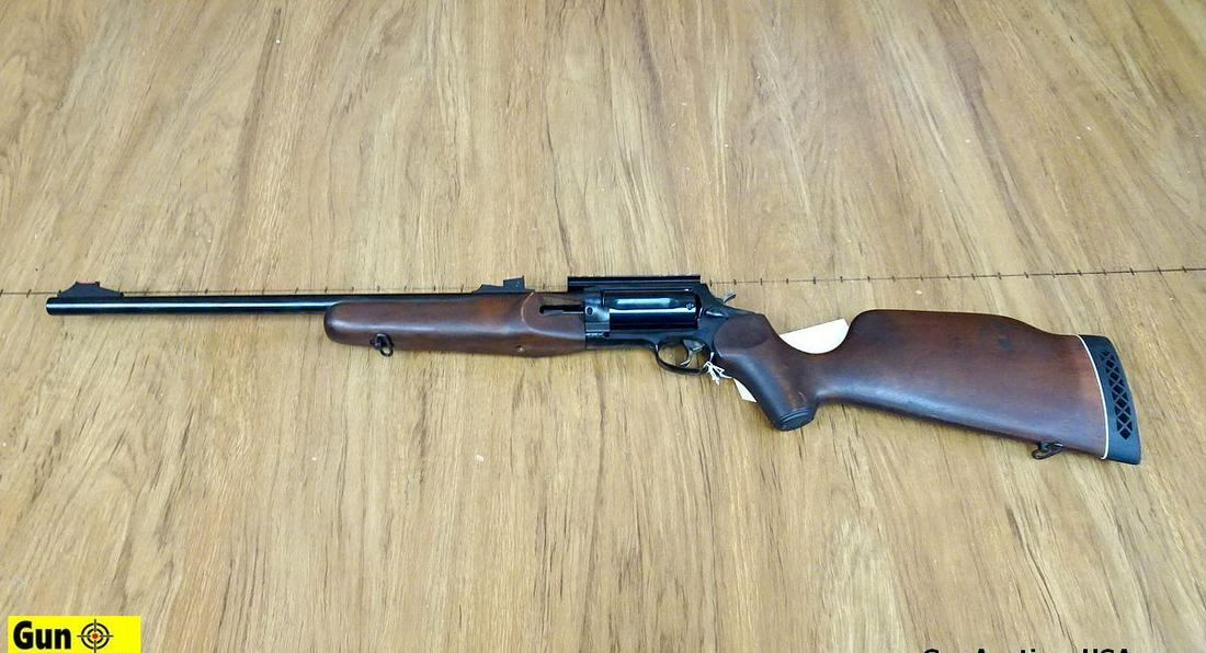 Taurus CIRCUIT JUDGE .45 COLT/410 Double/Single Rifle. Very Good. 18.5" Barrel. Shiny Bore, Tight: Taurus CIRCUIT JUDGE .45 COLT/410 Double/Single Rifle. Very Good. 18.5" Barrel. Shiny Bore, Tight Action 5 Shot Fluted Cylinder, on this Carbine Length Rifle. Red Fiberoptic Front Sight, Green Fiberop