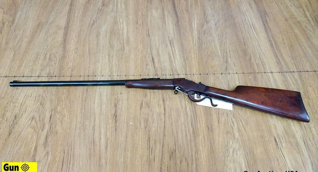 J. STEVENS A.&T. CO. .22 LR Single Shot Rifle. Needs Repair. 20" Barrel. Dark Bore, Tight Action Two: J. STEVENS A.&T. CO. .22 LR Single Shot Rifle. Needs Repair. 20" Barrel. Dark Bore, Tight Action Two Piece Walnut Stock with Original Crescent Steel Butt Plate. Checkered Spur Hammer, Blade Front Sigh