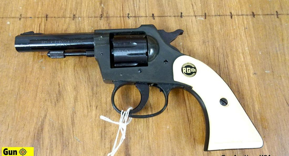 Rohm RG10S .22 CAL Revolver. Good Condition. 3" Barrel. Shiny Bore, Tight Action Features Fixed Iron: Rohm RG10S .22 CAL Revolver. Good Condition. 3" Barrel. Shiny Bore, Tight Action Features Fixed Iron Sights, Fluted Cylinder, Original White Polymer Grips, Removable Ejector Rod, Spur Hammer, Loading 