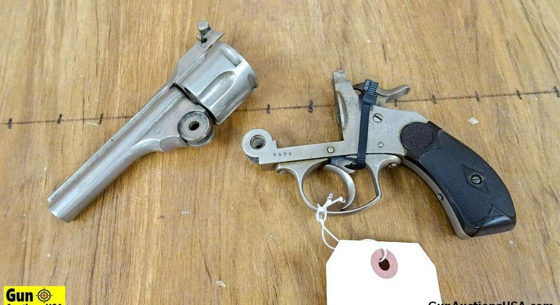 BRITISH TOP BREAK Revolver. Needs Repair. 3.5" Barrel. All Steel Revolver with Fluted Cylinder and: BRITISH TOP BREAK Revolver. Needs Repair. 3.5" Barrel. All Steel Revolver with Fluted Cylinder and Spur Hammer, Original Black Polymer Grips. NEEDS REPAIR. . SN:1576 (57352)