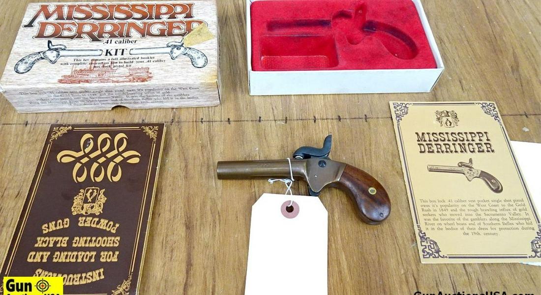 Missouri Derringer Mississippi Deringer .41 Caliber Percussion Pistol. Needs Repair. 2.5" Barrel.: Missouri Derringer Mississippi Deringer .41 Caliber Percussion Pistol. Needs Repair. 2.5" Barrel. BLACK POWDER ONLY. Solid Metal Construction, Checkered Spur Hammer, Percussion Nipple, Walnut Grip, In