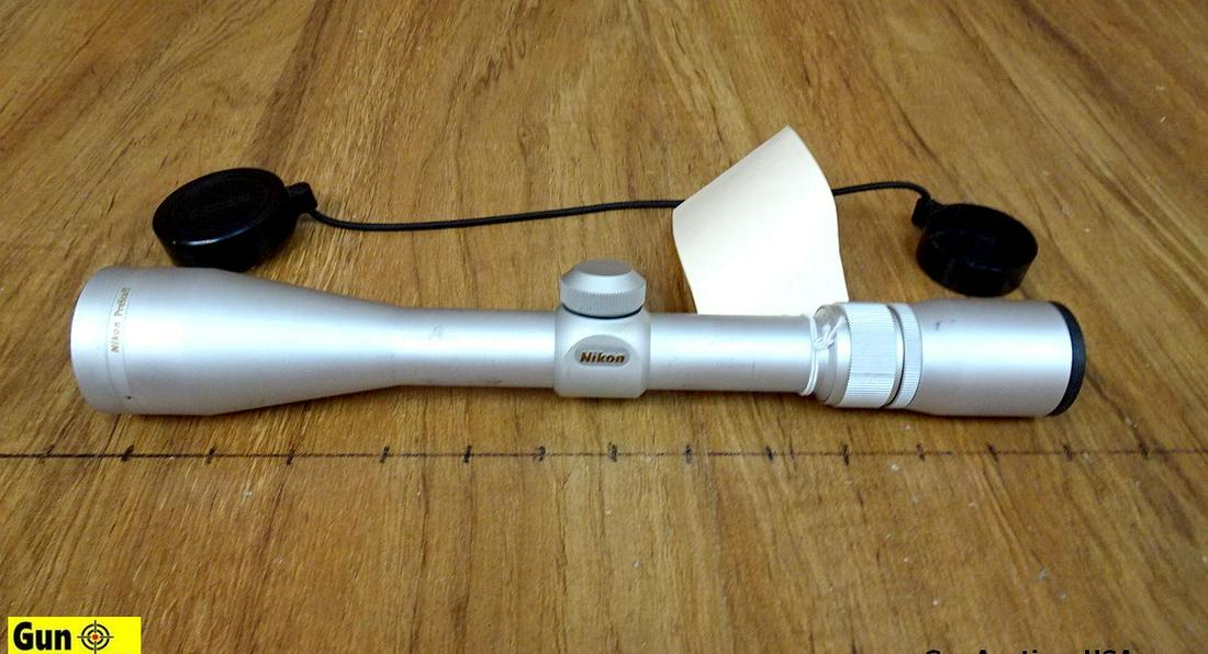Nikon PROSTAFF Scope . Good Condition. 3-9x40 Matte Silver Scope, Duplex Reticle, Adjustable Eye: Nikon PROSTAFF Scope . Good Condition. 3-9x40 Matte Silver Scope, Duplex Reticle, Adjustable Eye Relief with Scope Covers. . (61368)