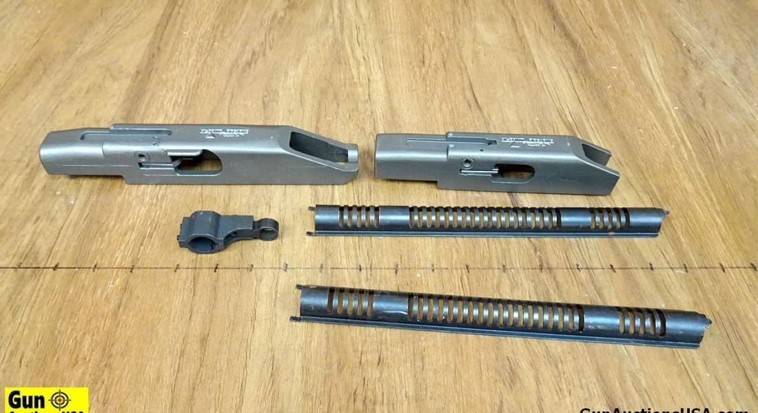 High Point 995 Carbine Parts. Good Condition. Lot of 5; Assorted Carbine Parts, Two Heat Shields,: High Point 995 Carbine Parts. Good Condition. Lot of 5; Assorted Carbine Parts, Two Heat Shields, Two Receivers and One Front Sight.. (60293)