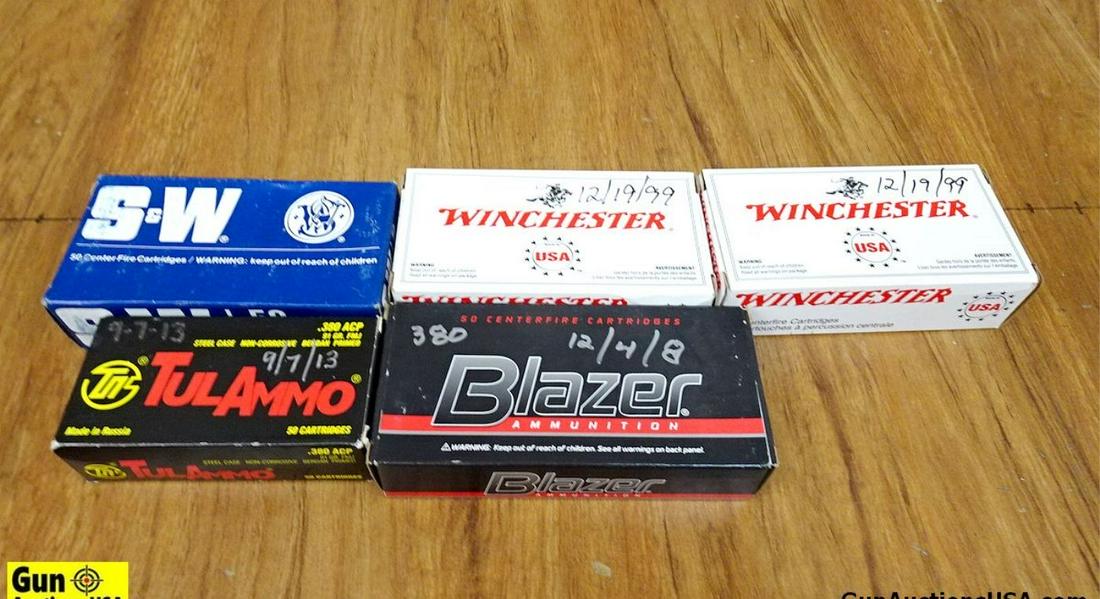 Winchester, Blazer, S&W, Tullamo .380 ACP Ammo. 245 Rounds, Mixed. . (60703): Winchester, Blazer, S&W, Tullamo .380 ACP Ammo. 245 Rounds, Mixed. . (60703)
