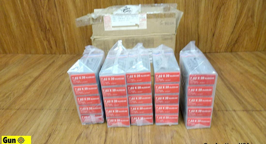Hansen Cartridge Co. 7.62x39mm RUSSIAN Ammo. 500 Rounds of 123 Gr FMJ, Russian. . (59011): Hansen Cartridge Co. 7.62x39mm RUSSIAN Ammo. 500 Rounds of 123 Gr FMJ, Russian. . (59011)