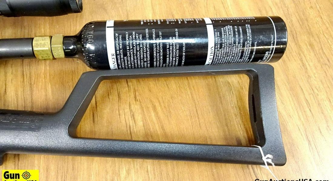 CROSSMAN AS2250 .22 Bolt Action PCP AIR RIFLE. Good Condition. 23" Barrel. Shiny Bore, Tight Action: CROSSMAN AS2250 .22 Bolt Action PCP AIR RIFLE. Good Condition. 23" Barrel. Shiny Bore, Tight Action Single Shot AIR GUN with Polymer Skeleton Stock. Rear Mounted Air Tank, Faux Suppressor, Includes a