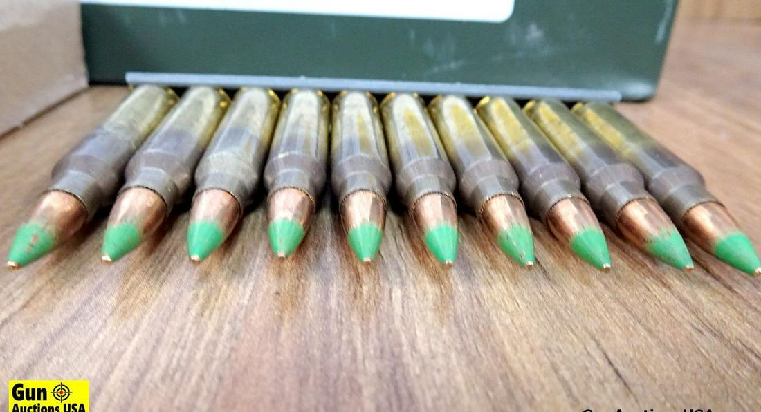 Federal XM855 5.56x45 MM Ammo. 420 Rounds, 62 Gr FMJ, GREEN TIP, on 10 Round Stripper Clip. Includes: Federal XM855 5.56x45 MM Ammo. 420 Rounds, 62 Gr FMJ, GREEN TIP, on 10 Round Stripper Clip. Includes a Steel Ammo Can. . (60598)