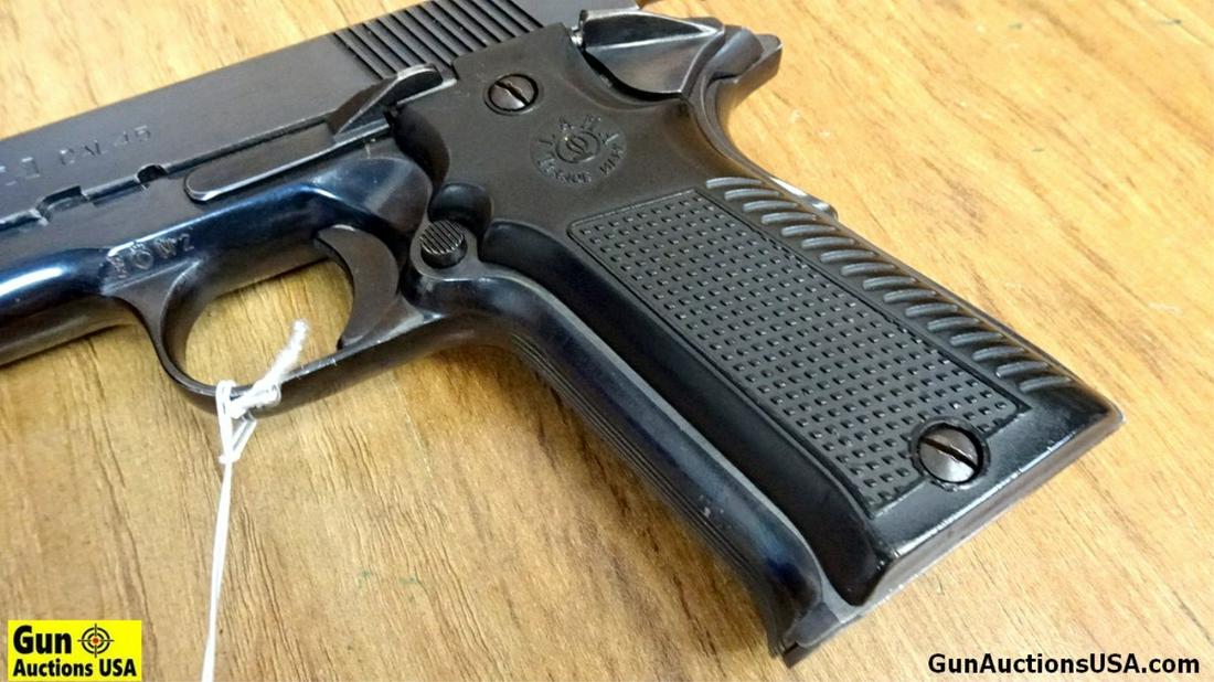 LLAMA GABILONDOY CIA. VITORIA .45 Semi Auto Pistol. Good Condition. 5" Barrel. Shiny Bore, Tight: LLAMA GABILONDOY CIA. VITORIA .45 Semi Auto Pistol. Good Condition. 5" Barrel. Shiny Bore, Tight Action PROOF MARKS at Trigger Guard, Fixed Iron Sights, All Steel Glossy Black Auto with Original Black