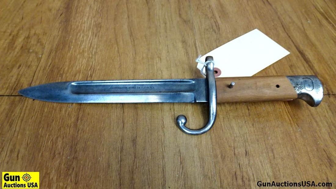Remington COLLECTOR'S Bayonet. Good Condition. Cut Down All Steel Bayonet with a 8" Blade, 12.5": Remington COLLECTOR'S Bayonet. Good Condition. Cut Down All Steel Bayonet with a 8" Blade, 12.5" Overall with a Wood Handle (Full Tang) . (59428)