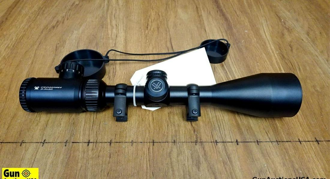 VORTEX CROSSFIRE II Scope. Excellent Condition. Very Nice, 3-9x50mm Scope with Adjustable Eye: VORTEX CROSSFIRE II Scope. Excellent Condition. Very Nice, 3-9x50mm Scope with Adjustable Eye Relief, One Inch Tube, One Inch Steel Rings, Duplex Reticle with Dot, with Scope Rings.. (63817)