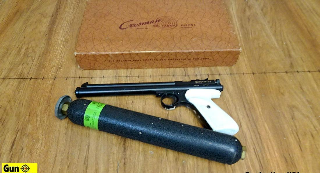 Crossman 112 .22 VINTAGE Pellet Gun . Very Good. 8" Barrel. White Polymer Grips, Fixed Iron Sight,: Crossman 112 .22 VINTAGE Pellet Gun . Very Good. 8" Barrel. White Polymer Grips, Fixed Iron Sight, Knurled Cocking Lever, Cross Bolt Safety, Single Shot. Includes a Crossman 37 Oz. Co2 Refill Cylinder