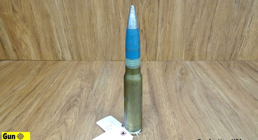 U.S. Military Surplus 37MM COLLECTOR'S Practice Shell. Very Good. Blue Practice Shell, INERT, 11.5": U.S. Military Surplus 37MM COLLECTOR'S Practice Shell. Very Good. Blue Practice Shell, INERT, 11.5" in Length. . (64474)
