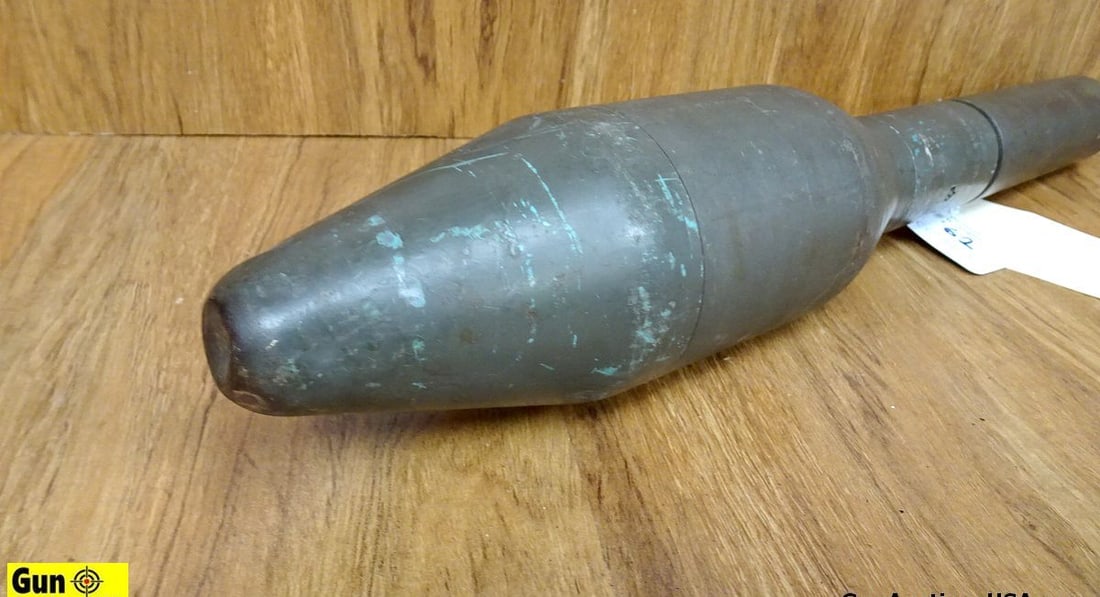 U.S. Military Surplus SUPER BAZOOKA Rocket. Very Good. 3.5" Diameter "Super Bazooka" Rocket. 21.5": U.S. Military Surplus SUPER BAZOOKA Rocket. Very Good. 3.5" Diameter "Super Bazooka" Rocket. 21.5" In Length. Stamped M405 Fuse, Rocket, Dummy. 4-51. INERT. . (64411)