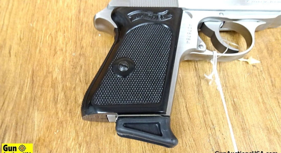 INTERARMS WALTHER PPK .380 ACP Semi Auto UNFIRED Pistol. Excellent Condition. Stainless Steel Model: INTERARMS WALTHER PPK .380 ACP Semi Auto UNFIRED Pistol. Excellent Condition. Stainless Steel Model with Two Dot Red Sights. Walther Polymer Checkered Grips, Thumb Safety with De-Cocker. Stainless Ste