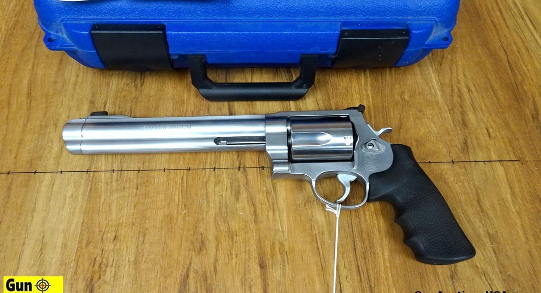 S&W 500 500 S&W MAGNUM POWERFUL Revolver. Excellent Condition. 8.5" Barrel. Shiny Bore, Tight Action: S&W 500 500 S&W MAGNUM POWERFUL Revolver. Excellent Condition. 8.5" Barrel. Shiny Bore, Tight Action The POWERFUL S&W Model 500 is a five-shot, double/single action large-caliber revolver and Features