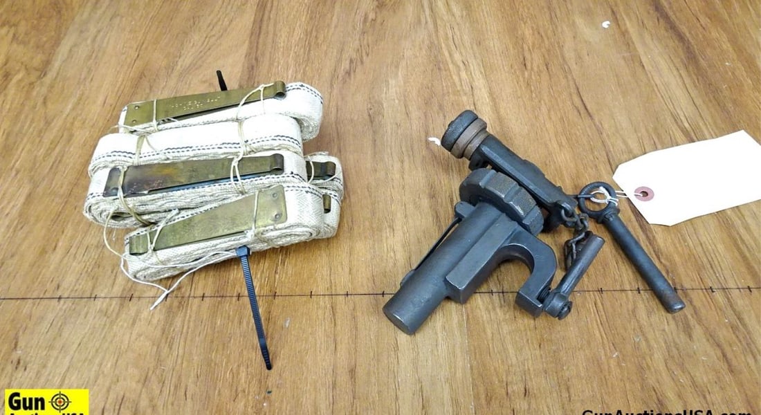 Military Surplus COLLECTOR'S . Very Good Condition. Lot of 7; #1 (One US Browning .30 Caliber: Military Surplus COLLECTOR'S . Very Good Condition. Lot of 7; #1 (One US Browning .30 Caliber Traverse and Elevation. ) #2 (Six Qty- US .30 Caliber Machine Gun Canvas Ammo Belts ). . (66855)