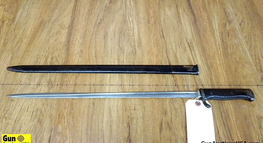 IMPERIAL GERMAN Bayonet w/Scabbard. Fair Condition . Imperical German C.G. Haenel Suhl Quillback: IMPERIAL GERMAN Bayonet w/Scabbard. Fair Condition . Imperical German C.G. Haenel Suhl Quillback Bayonet with Scabbard. 20.5" Blade, 27" in Scabbard. (66868)