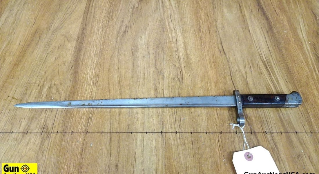 Greek, Russian Bayonets, Etc. . Fair Condition . Lot of 2; #1- Greek 1903 Mannlicher Bayonet, Marked: Greek, Russian Bayonets, Etc. . Fair Condition . Lot of 2; #1- Greek 1903 Mannlicher Bayonet, Marked "EREDI GNUILD LUMEZZANE", No Scabbard. #2- Russian 91/30 Mosin Nagant Bayonet, No Scabbard. . (6688