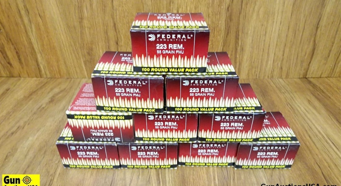 Federal .223 REM Ammo. 1000 Rds, 55 Gr FMJ. (64778): Federal .223 REM Ammo. 1000 Rds, 55 Gr FMJ. (64778)