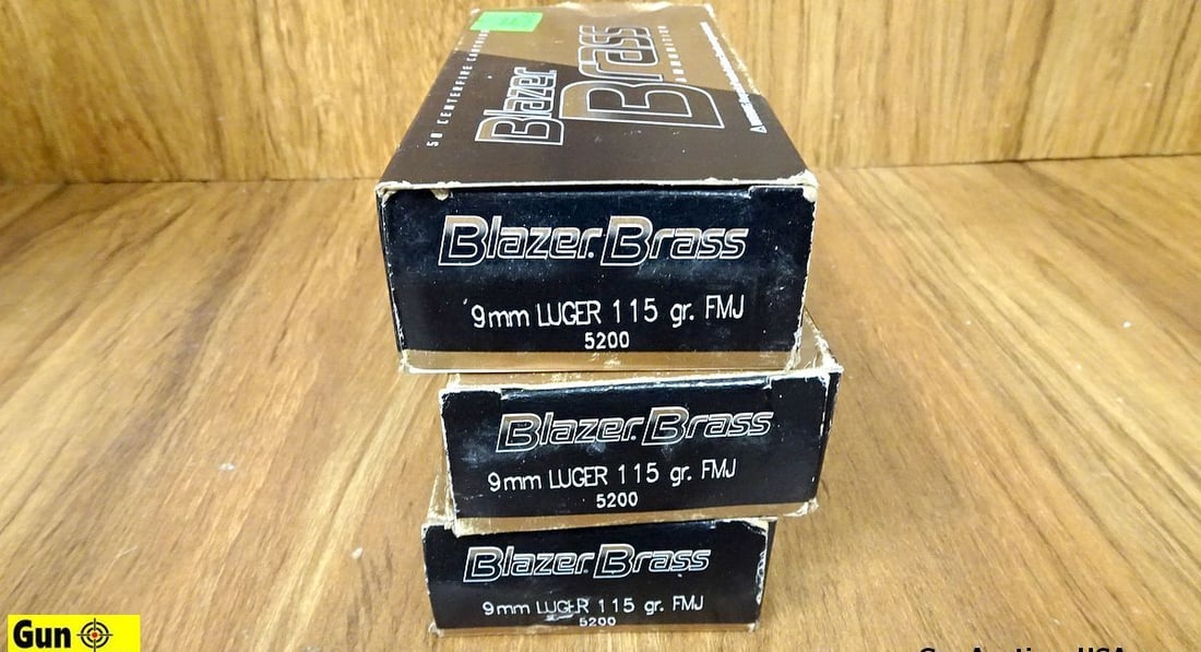 Hornady, Blazer, FN, Etc. 380 AUTO, 9MM LUGER Ammo. 515 Rds in Total ; 340 Rds -.380 Auto and 175: Hornady, Blazer, FN, Etc. 380 AUTO, 9MM LUGER Ammo. 515 Rds in Total ; 340 Rds -.380 Auto and 175 Rds- 9MM Luger. Includes a Small Steel Ammo Can. . (66098)