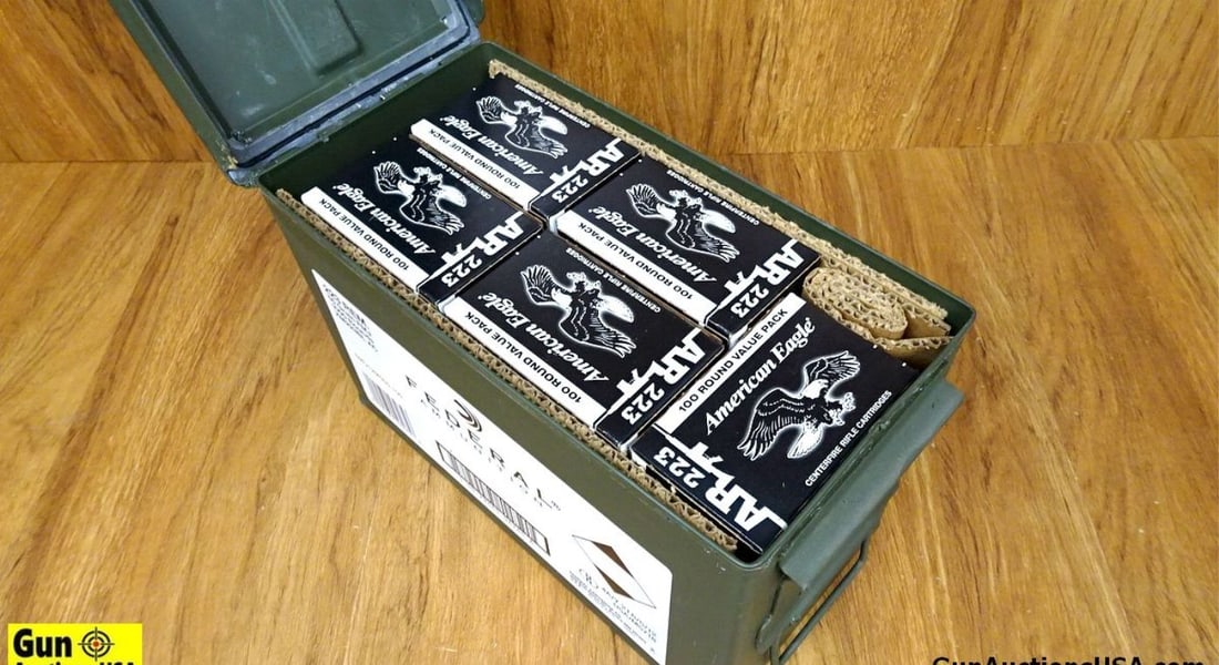 American Eagle .223 REM Ammo. 1000 Rds-55 Gr FMJ. Includes Steel Ammo Can. . (66028): American Eagle .223 REM Ammo. 1000 Rds-55 Gr FMJ. Includes Steel Ammo Can. . (66028)
