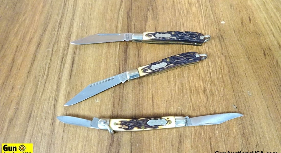 Schrade UNCLE HENRY Knives . Very Good Condition . Lot of 6; Assorted Folding Knives. . (66718): Schrade UNCLE HENRY Knives . Very Good Condition . Lot of 6; Assorted Folding Knives. . (66718)