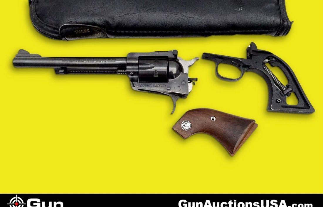 Ruger NEW MODEL SINGLE-SIX .32 H&R MAGNUM Revolver. Needs Repairs. 6.5" Barrel. 6 Shot Fluted Cylind: Ruger NEW MODEL SINGLE-SIX .32 H&R MAGNUM Revolver. Needs Repairs. 6.5" Barrel. 6 Shot Fluted Cylinder, Smooth Wood Grips with Ruger Medallions with a Front Ramp Sight, and an Adjustable Rear Notch Si