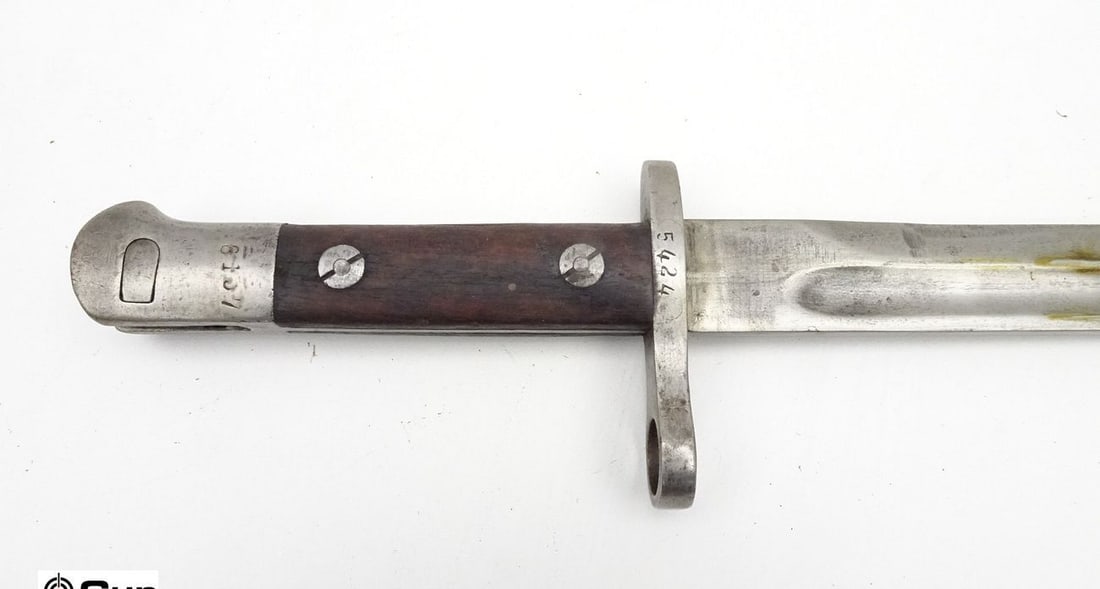 AS.FA Bayonet. Good Condition . 10" Blade, 15" Overall Bayonet with Wooden Handle and Metal Scabbard: AS.FA Bayonet. Good Condition . 10" Blade, 15" Overall Bayonet with Wooden Handle and Metal Scabbard. . (67801)