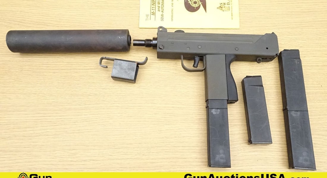 COBRAY M-11 9MM Semi Auto COBRAY/THREADED Pistol. Very Good Condition. 5" Barrel. Shiny Bore, Tight: COBRAY M-11 9MM Semi Auto COBRAY/THREADED Pistol. Very Good Condition. 5" Barrel. Shiny Bore, Tight Action Very Nice COBRAY with Threaded Barrel, Parkerized Finish, Rear Peep sight, Front Post Sight. 
