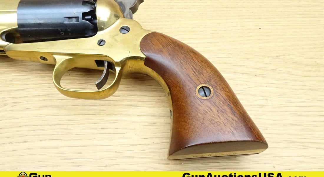 F.LLIPIETTA 1862 POLICE SHERRIF .44 Caliber Black Powder Revolver. Like New. 8" Barrel. DEEP Blue: F.LLIPIETTA 1862 POLICE SHERRIF .44 Caliber Black Powder Revolver. Like New. 8" Barrel. DEEP Blue Finish on Barrel, Cylinder and Loading Lever. Brass Frame, Front Blade Sight, Notch Rear Frame Sight, 