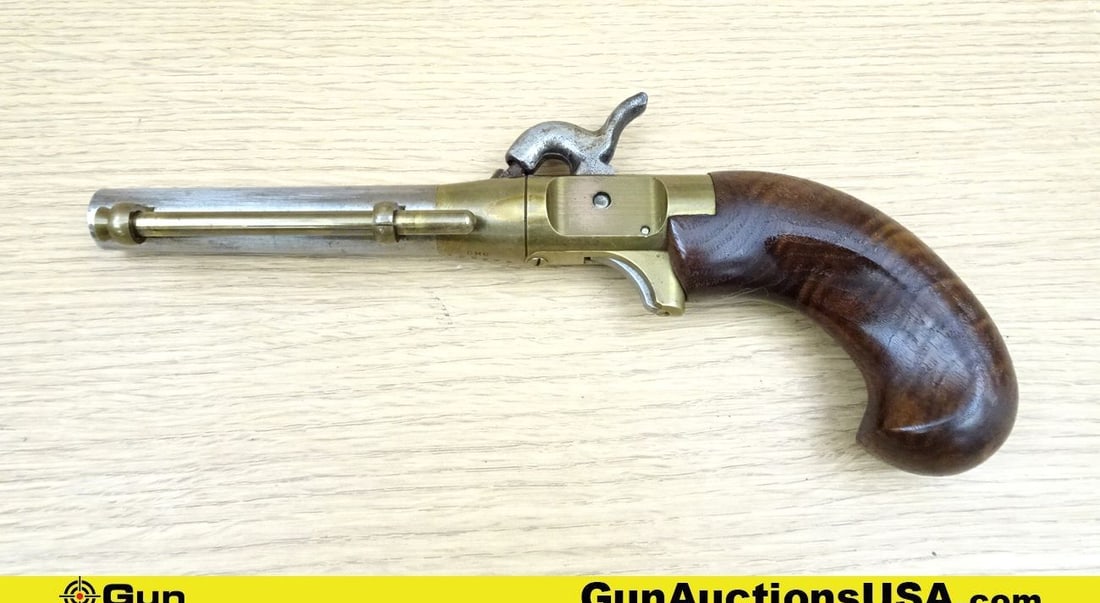 CMC .45 Caliber Pistol . Very Good. 3.5" Barrel. Cap and Ball Single Shot, Cap and Ball Pistol with: CMC .45 Caliber Pistol . Very Good. 3.5" Barrel. Cap and Ball Single Shot, Cap and Ball Pistol with a Screw off Barrel, Brass Frame and Charging Rod, with a Smooth Wood Grip. Cap and Ball. NO FFL Requ