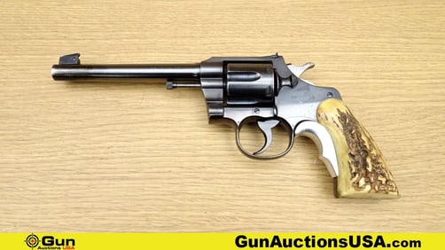 COLT OFFICERS MODEL .38 Cal. COLLECTOR'S Revolver. Good Condition. 6" Barrel. Shiny Bore, Tight