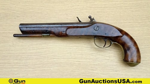 Hopkins COLLECTOR'S Pistol. Very Good. 8" Barrel. Flint Lock Original Antique Flintlock Pistol,