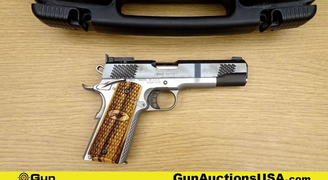 Kimber GRAND RAPTOR II .45 ACP Pistol. Excellent. 5" Barrel. Shiny Bore, Tight Action Semi-Auto The: Kimber GRAND RAPTOR II .45 ACP Pistol. Excellent. 5" Barrel. Shiny Bore, Tight Action Semi-Auto The Kimber Grand Raptor II .45 ACP pistol is a beautifully crafted, high-performance firearm with a stun