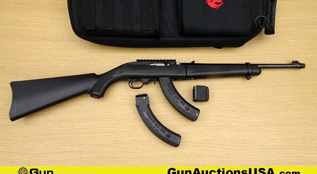 Ruger 10.22 .22 LR Rifle. Very Good. 16.5" Barrel. Shiny Bore, Tight Action Semi Auto Features Black: Ruger 10.22 .22 LR Rifle. Very Good. 16.5" Barrel. Shiny Bore, Tight Action Semi Auto Features Black Polymer Furniture with Checkering and Serrated Trigger. Manual Safety, Front Blade Sight, Flip Up R