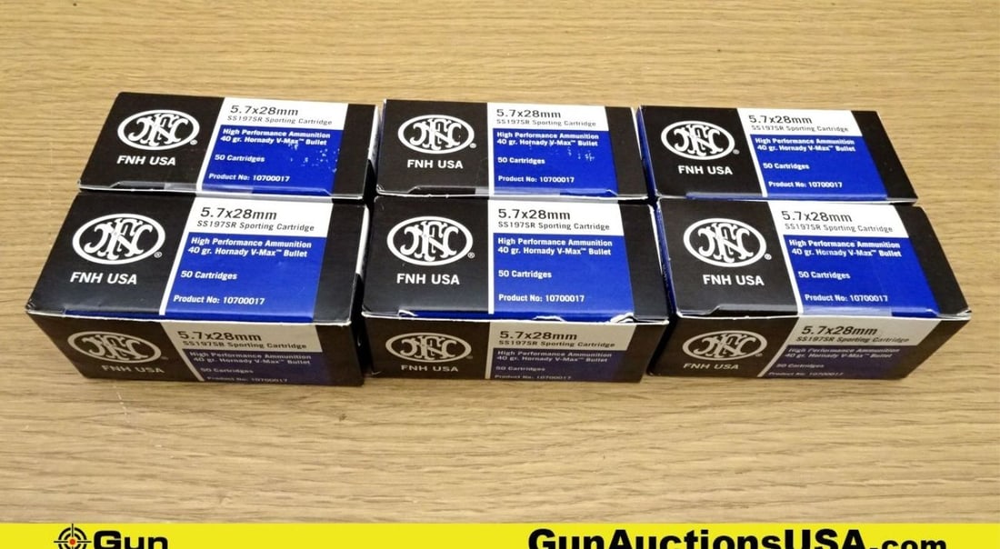 FNHUSA SS197SR 5.7x28 Ammo. 300 Rds, 40 Gr, Hornady V Max Bullet, High Performance Ammo. . (64888): FNHUSA SS197SR 5.7x28 Ammo. 300 Rds, 40 Gr, Hornady V Max Bullet, High Performance Ammo. . (64888) (GSCT41)