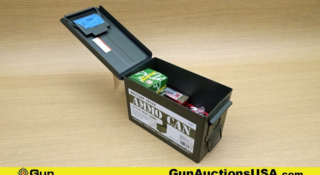 American Eagle, Winchester, Eley, Etc. .22 LR Ammo. 2050 Total Rds- .22 LR 40 Grain. Includes Medium: American Eagle, Winchester, Eley, Etc. .22 LR Ammo. 2050 Total Rds- .22 LR 40 Grain. Includes Medium OD Green Steel Ammo Can.. (70485) (GSCV88)