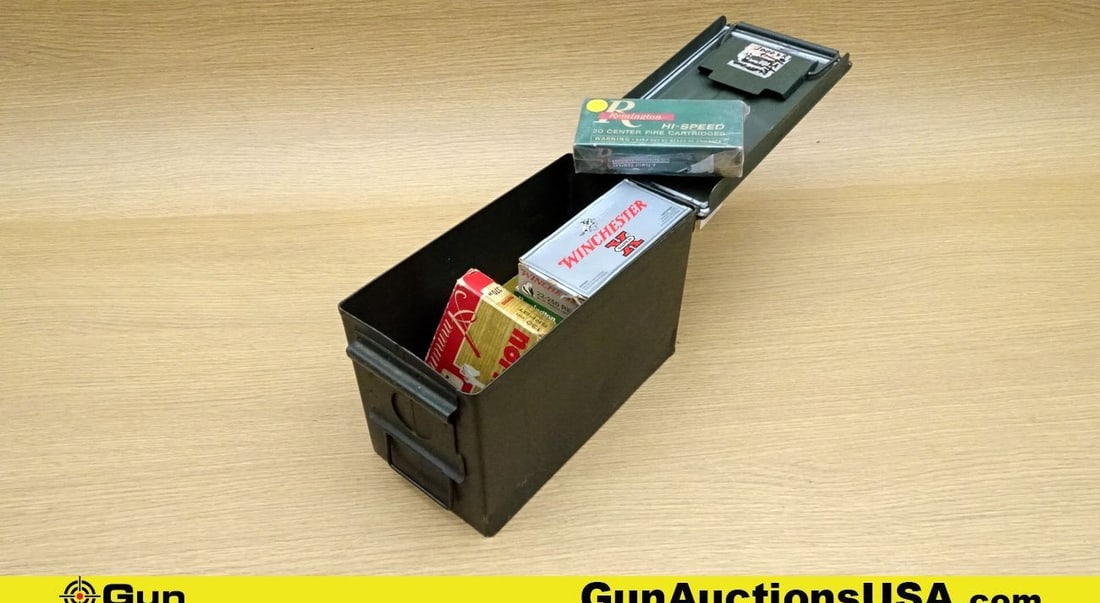 Remington, Winchester, Norma, & Peters. 38-55 WIN, 270 WIN, 22-250 REM, Etc. Ammo. 158 Total Rounds;: Remington, Winchester, Norma, & Peters. 38-55 WIN, 270 WIN, 22-250 REM, Etc. Ammo. 158 Total Rounds; 18 Rds- 17 REM, 7 Rds- 30/06 Includes 1- N Clip, 8 Rds- 7/30 Waters, 15 Rds- 38/55 WIN, 13 Rds- 260