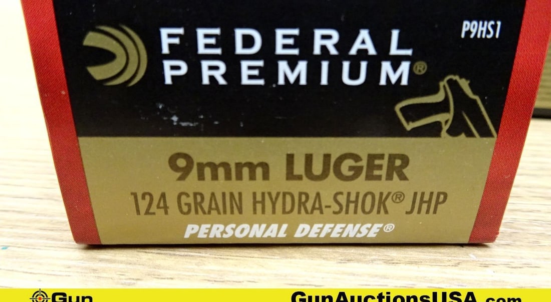 Federal 9mm Ammo. 100 Total Rds- 9mm 124 Grain Hydra-Shock.. (70830) (GSCT86): Federal 9mm Ammo. 100 Total Rds- 9mm 124 Grain Hydra-Shock.. (70830) (GSCT86)