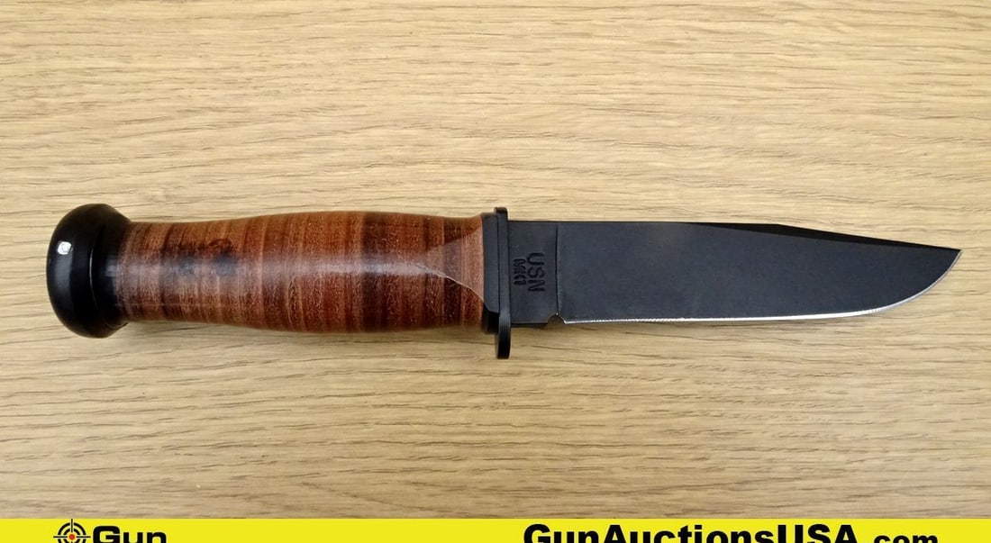 K-Bar MK1 Knife. Excellent. A Reproduction of the Knife Carried through WWII & Vietnam Adopted by: K-Bar MK1 Knife. Excellent. A Reproduction of the Knife Carried through WWII & Vietnam Adopted by Special Forces and Operators Throughout this Period. This US Navy MK 1 Commando Knife Features, Leathe