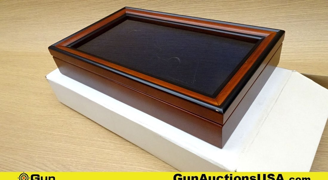 300 EA PBCCD Presentation Cases. Excellent. Lot of 7; 2 -Wooden Presentation Cases. 1- 300 EA FCCD: 300 EA PBCCD Presentation Cases. Excellent. Lot of 7; 2 -Wooden Presentation Cases. 1- 300 EA FCCD Frame, Collector's Display Case. 1-18x10" Display, The Batmasterson Revolver. 3- 11.25'x 8.75" . 1- C