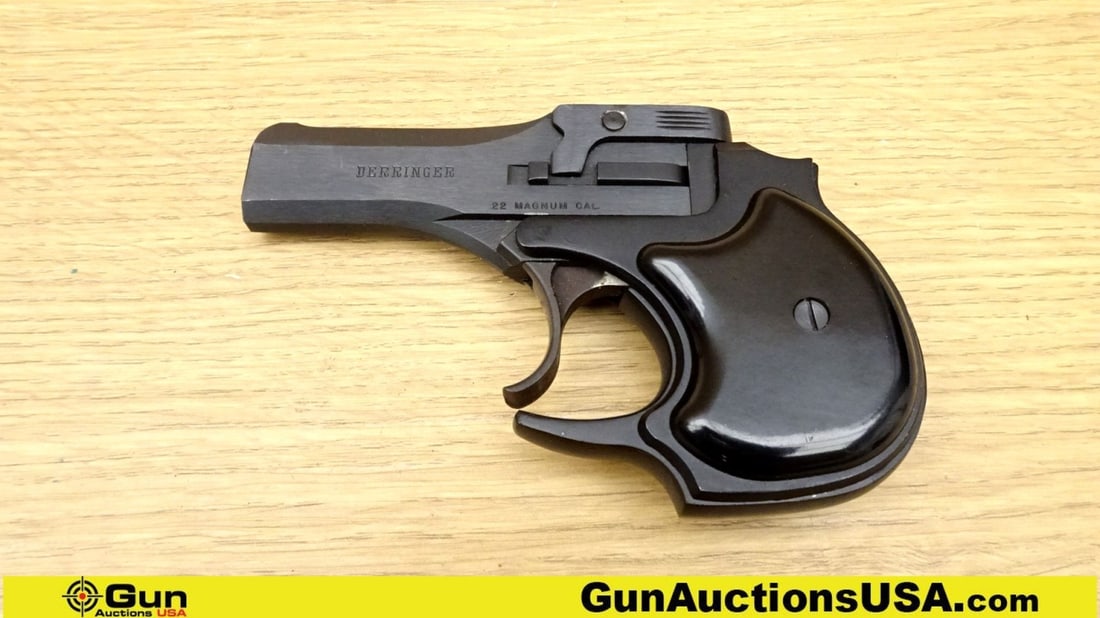 HIGH STANDARD INC. DERRINGER .22 MAGNUM Pistol. Excellent. 3.5" Barrel. Shiny Bores, Tight Action: HIGH STANDARD INC. DERRINGER .22 MAGNUM Pistol. Excellent. 3.5" Barrel. Shiny Bores, Tight Action Break Top This compact double-barreled pocket pistol packs a punch with its .22 Magnum rounds. Perfect