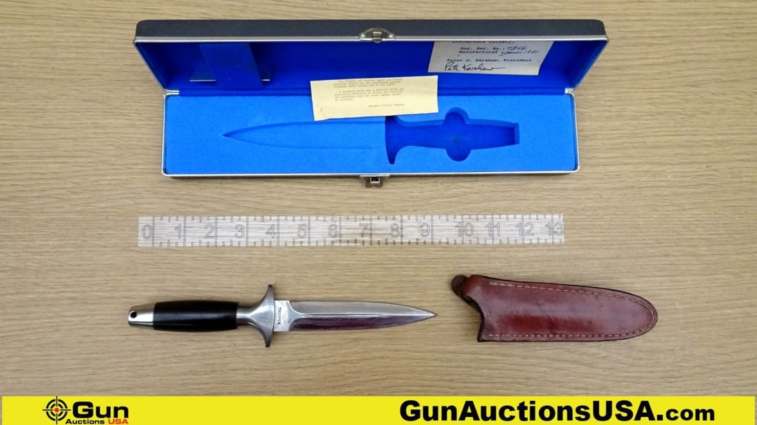 Kershaw Trooper COLLECTOR'S Knife. Good Condition. Rugged Handmade Double Bladed Dagger Survival: Kershaw Trooper COLLECTOR'S Knife. Good Condition. Rugged Handmade Double Bladed Dagger Survival Knife. A Correct MFG 1981 Knife with Serial Number 7346. 5 " Blade and 9 1/4 " Overall Length. Includes