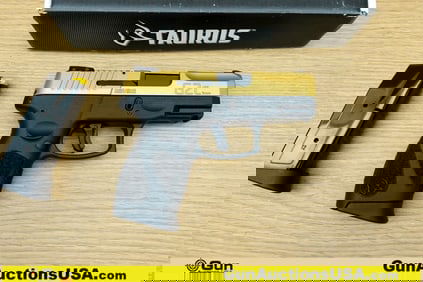 TAURUS ARMAS G2C 9MM PARA Pistol. NEW in Box. 3" Barrel. Semi Auto Features a Two Tone, Gold and