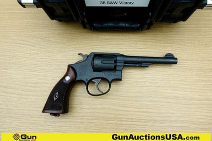 S&W VICTORY .38 S&W CTGE Revolver. Good condition, Normal Handling Marks, Scattered Spotting and/or