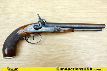 C PIRKO WIEN .35 Caliber COLLECTOR'S Double Barrel Pistol. Very Good. 8.25" Barrel. Cap and Ball