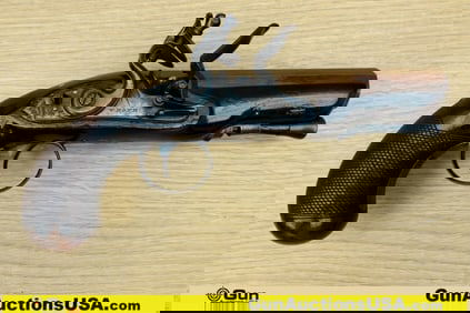 W. BOND LOMBARD .65 Caliber COLLECTOR'S Pistol. Very Good. 5" Barrel. FLINT LOCK Features a